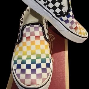 Vans Black and White Checkered Slip-On Shoes